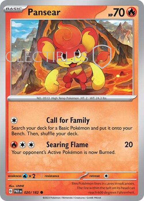 Pokemon Paradox Rift 020/182 Pansear  Reverse Holo