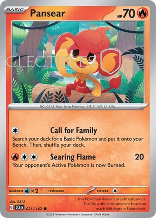 Pokemon Stellar Crown 021/142 Pansear  Reverse Holo