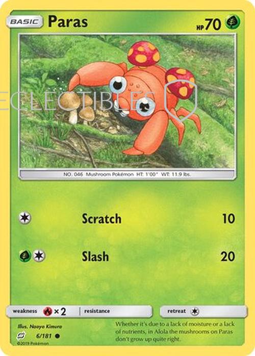 Pokemon Team up 006/181 Paras Reverse Holo