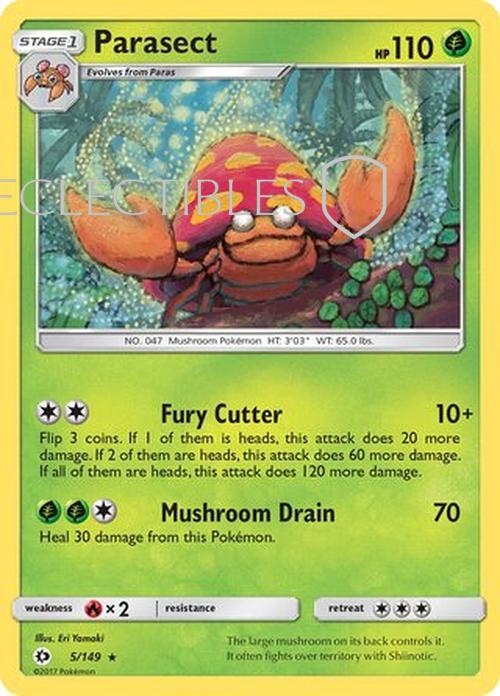 Pokemon Sun & Moon 005/149 Parasect  Reverse Holo