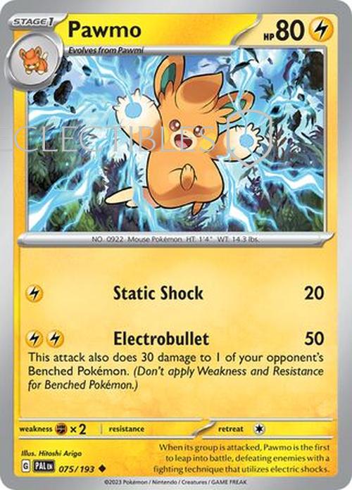 Pokemon Paldea Evolved  075/193 Pawmo  Reverse Holo