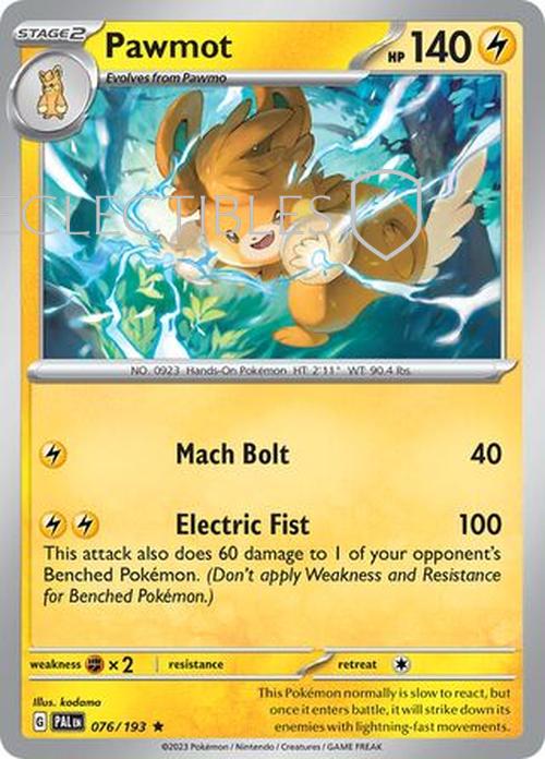 Pokemon Paldea Evolved  076/193 Pawmot Holo