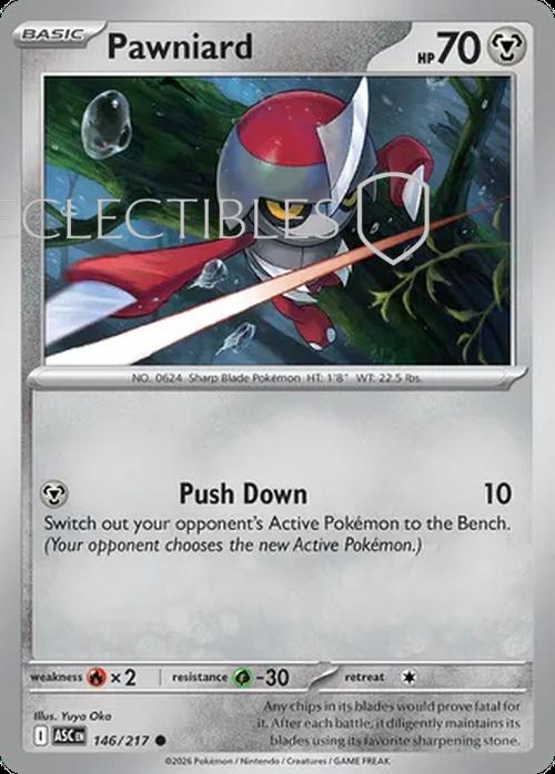 Pokemon Ascended Heroes 146/217 Pawniard  Reverse Holo