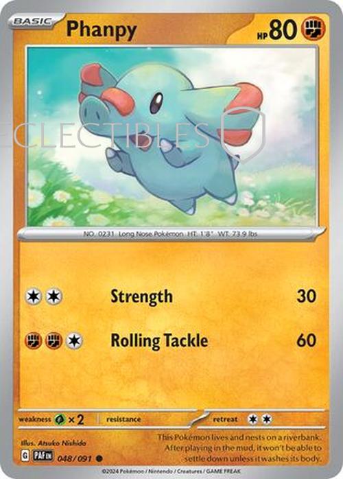 Pokemon Paldean Fates 048/91 Phanpy  Reverse Holo