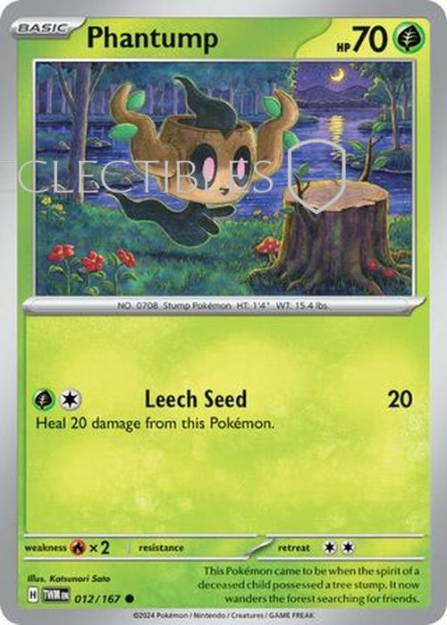 Pokemon Twilight Masquerade 012/167 Phantump  Reverse Holo
