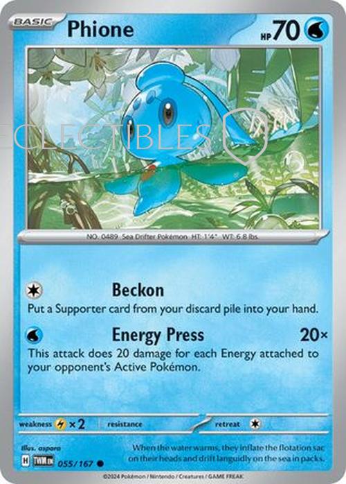 Pokemon Twilight Masquerade 055/167 Phione  Reverse Holo