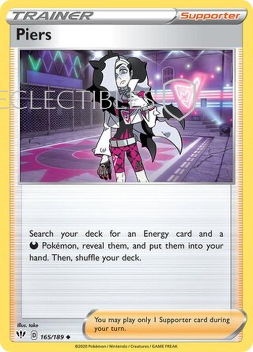 Pokemon Darkness Ablaze 165/189 Piers  Reverse Holo