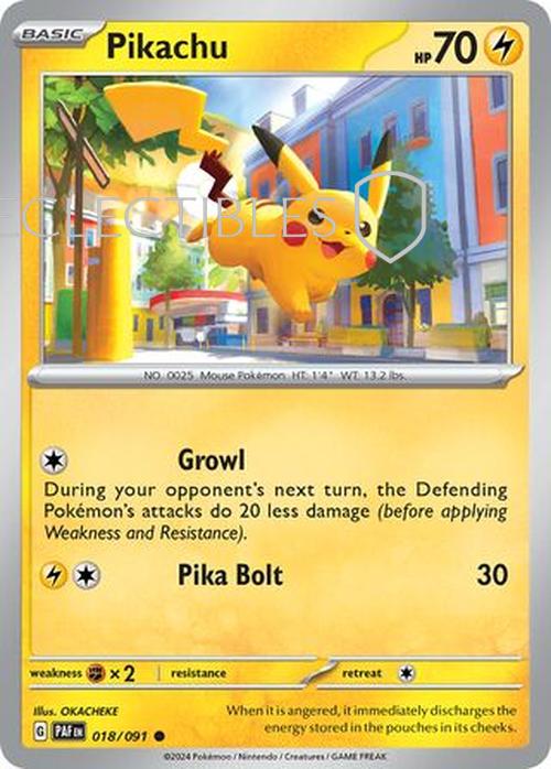 Pokemon Paldean Fates 018/91 Pikachu  Reverse Holo