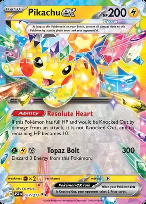 Pokemon Ascended Heroes 057/217 Pikachu ex