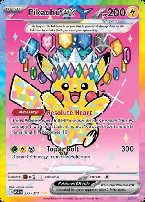 Pokemon Ascended Heroes 277/217 Pikachu ex
