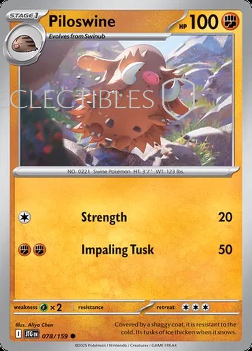 Pokemon Journey Together 078/159 Piloswine Reverse Holo