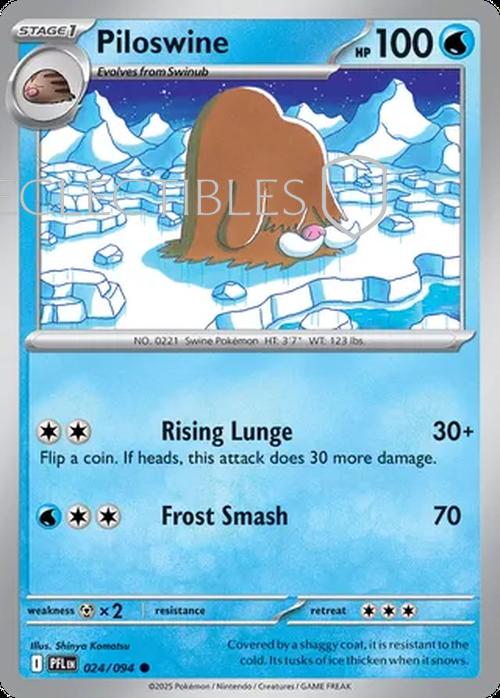 Pokemon Phantasmal Flames 024/094 Piloswine  Reverse Holo