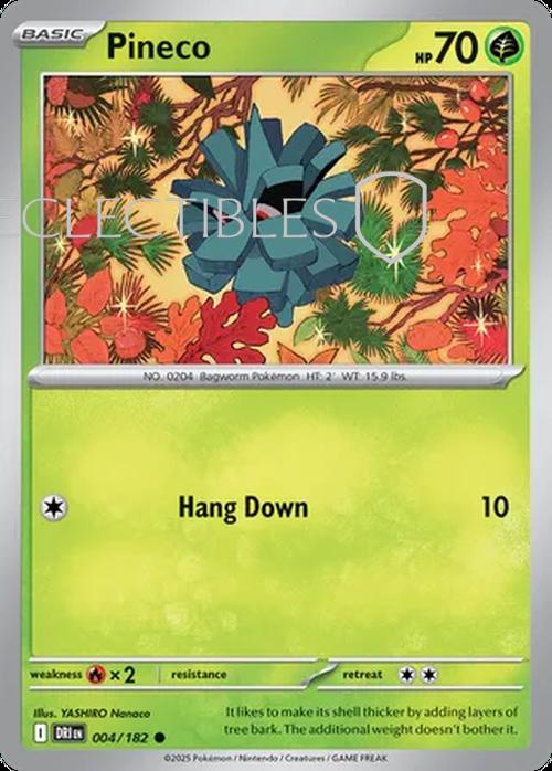 Pokemon Destined Rivals 004/182 Pineco  Reverse Holo