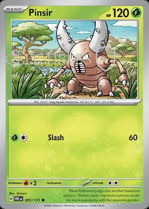Pokemon Prismatic Evolutions 003/131 Pinsir Reverse Holo