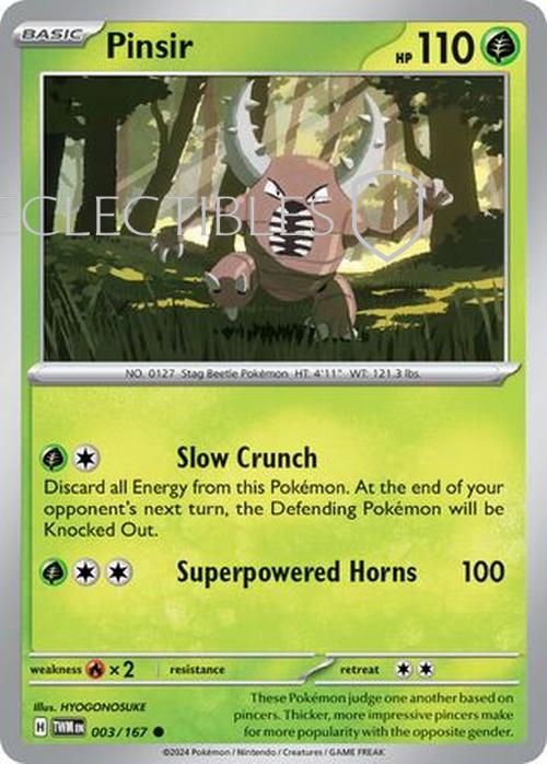 Pokemon Twilight Masquerade 003/167 Pinsir  Reverse Holo