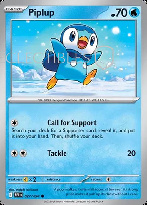 Pokemon Phantasmal Flames 027/094 Piplup  Reverse Holo