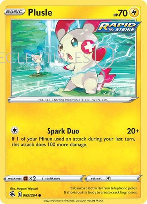Pokemon Fusion Strike 089/264 Plusle  Reverse Holo