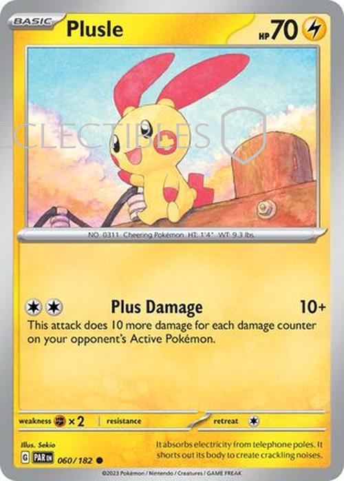 Pokemon Paradox Rift 060/182 Plusle  Reverse Holo