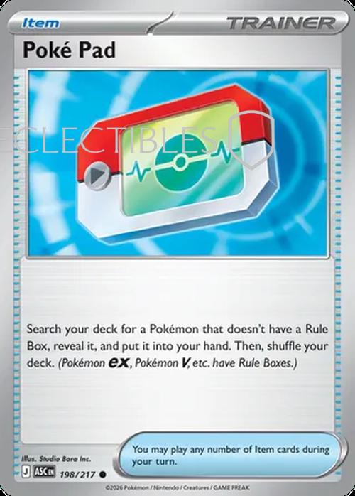 Pokemon Ascended Heroes 198/217 Poke Pad  Reverse Holo
