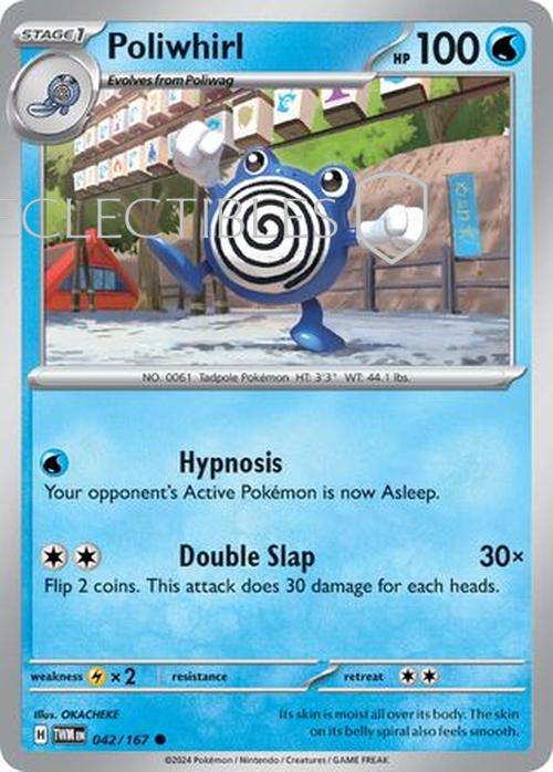 Pokemon Twilight Masquerade 042/167 Poliwhirl  Reverse Holo