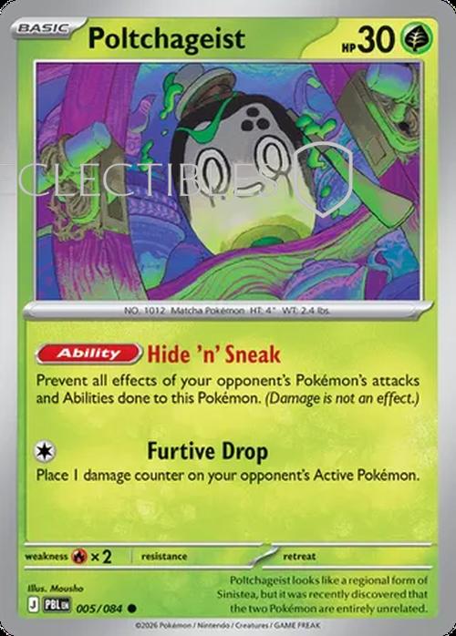Pokemon pitch black 005/84 Poltchageist  Reverse Holo