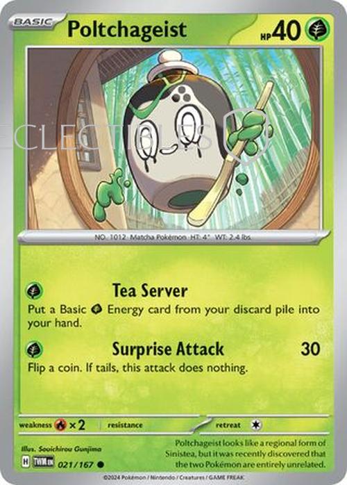 Pokemon Twilight Masquerade 021/167 Poltchageist  Reverse Holo