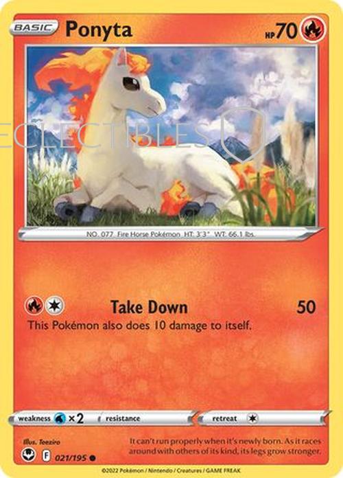 Pokemon Silver Tempest 021/195 Ponyta  Reverse Holo