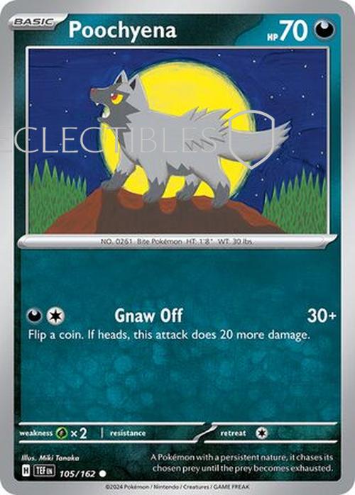 Pokemon Temporal Forces 105/162 Poochyena  Reverse Holo