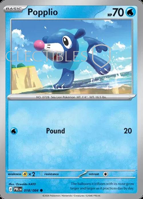 Pokemon pitch black 018/84 Popplio  Reverse Holo