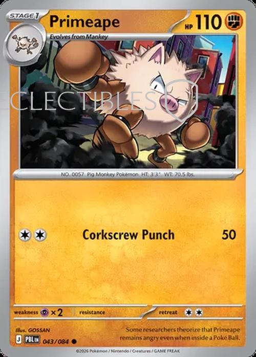 Pokemon pitch black 043/84 Primeape  Reverse Holo