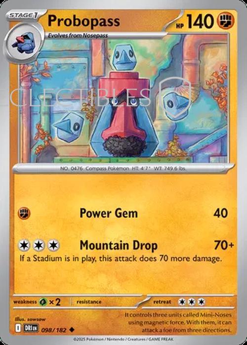 Pokemon Destined Rivals 098/182 Probopass  Reverse Holo