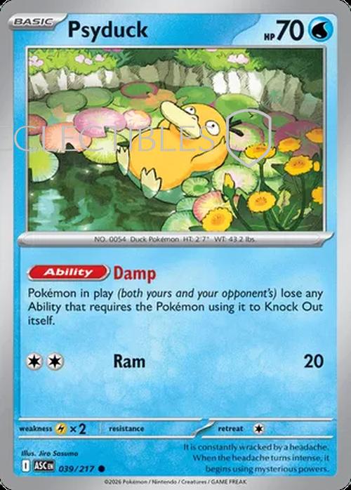 Pokemon Ascended Heroes 039/217 Psyduck  Reverse Holo