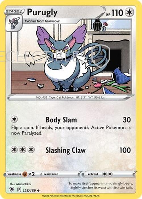 Pokemon Astral Radiance 128/189 Purugly  Reverse Holo