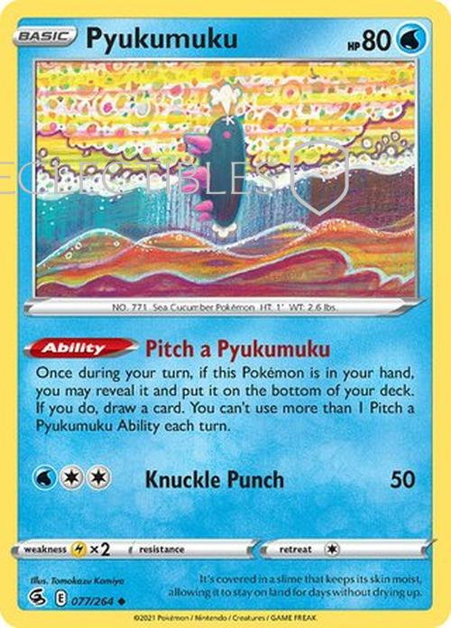 Pokemon Fusion Strike 077/264 Pyukumuku  Reverse Holo