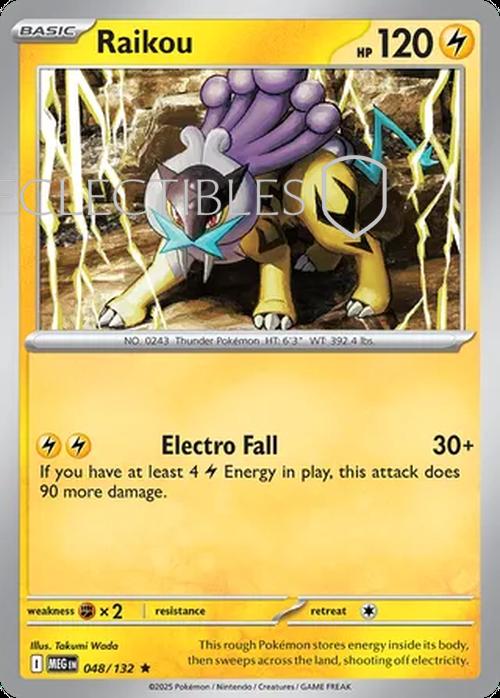 Pokemon Mega Evolutions 048/132 Raikou  Reverse Holo