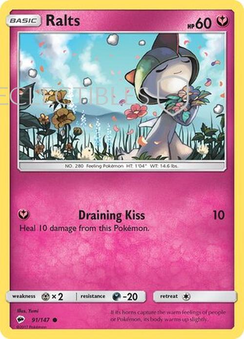 Pokemon Burning Shadows 091/147 Ralts Reverse Holo