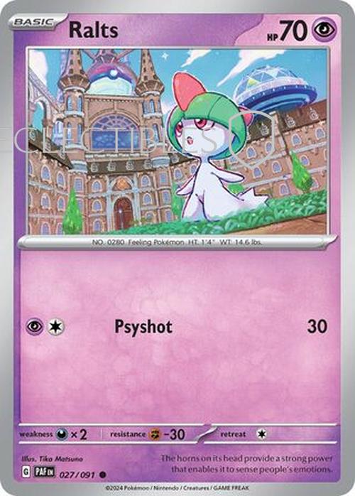 Pokemon Paldean Fates 027/91 Ralts  Reverse Holo