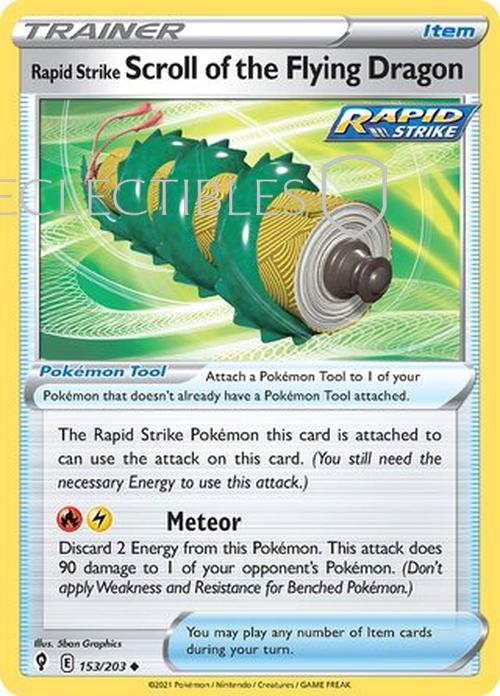 Pokemon Evolving Skies 153/203 Rapid Strike Scroll of the Flying Dragon  Reverse Holo
