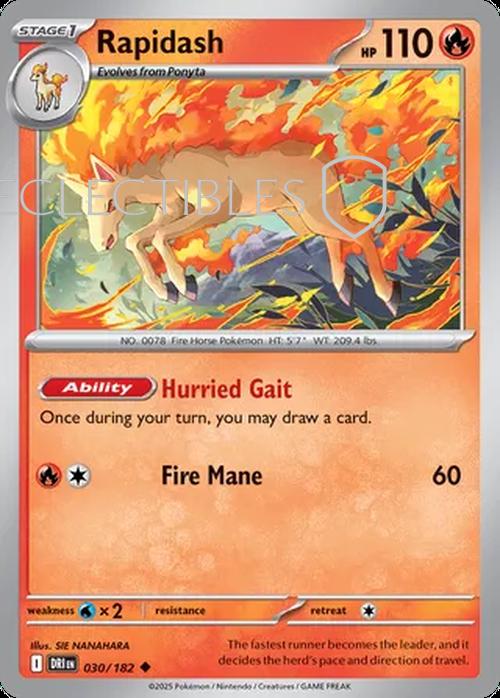 Pokemon Destined Rivals 030/182 Rapidash  Reverse Holo