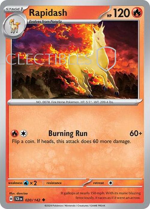 Pokemon Stellar Crown 020/142 Rapidash  Reverse Holo