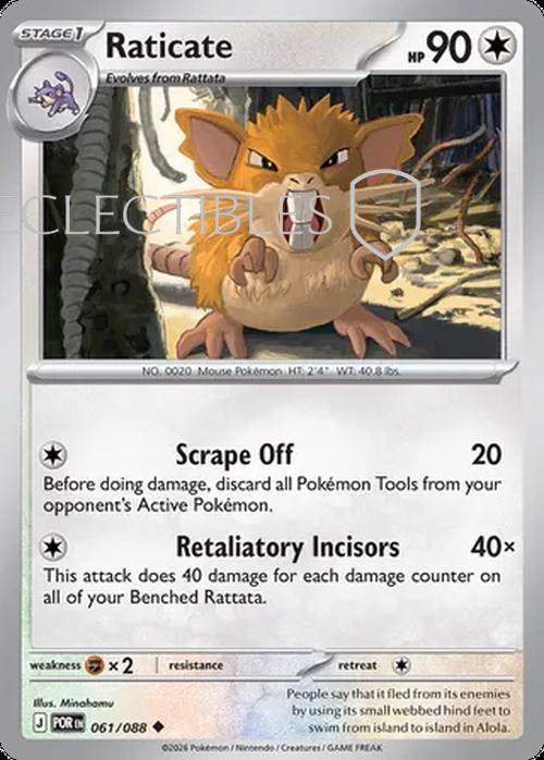 Pokemon Perfect Order 061/88 Raticate  Reverse Holo