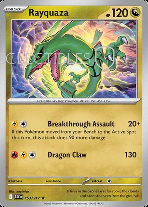 Pokemon Ascended Heroes 153/142 Rayquaza Holo