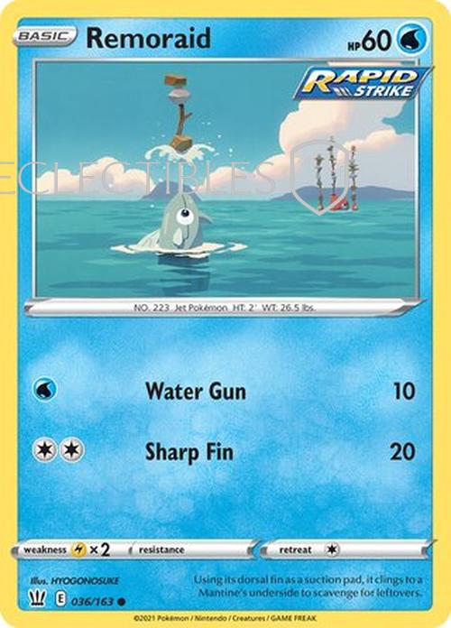 Pokemon Battle Styles 036/163 Remoraid  Reverse Holo