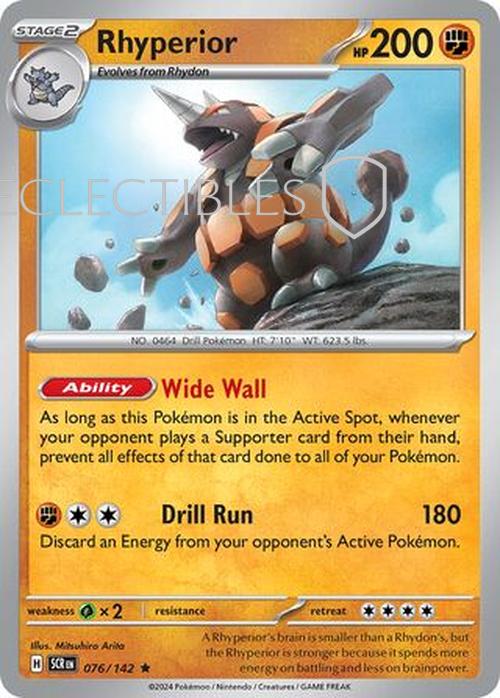 Pokemon Stellar Crown 076/142 Rhyperior Holo