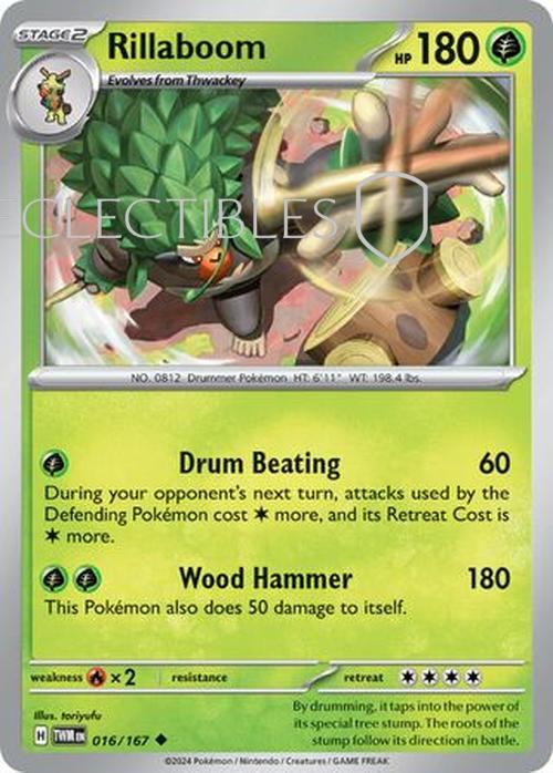 Pokemon Twilight Masquerade 016/167 Rillaboom  Reverse Holo