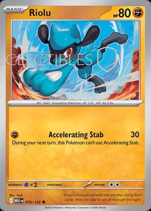Pokemon Mega Evolutions 076/132 Riolu  Reverse Holo