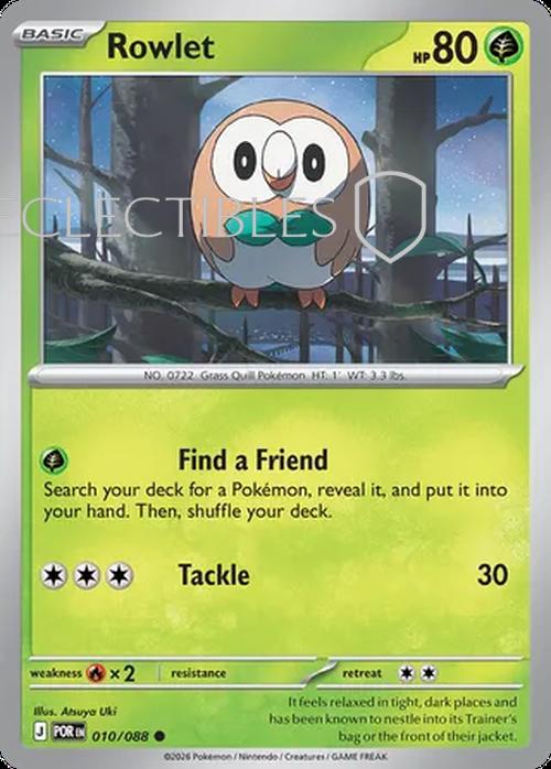 Pokemon Perfect Order 010/88 Rowlet  Reverse Holo