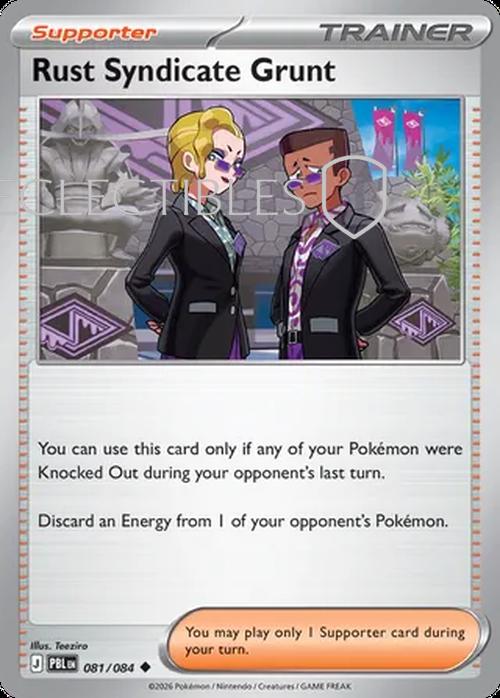 Pokemon pitch black 081/84 Rust Syndicate Grunt  Reverse Holo