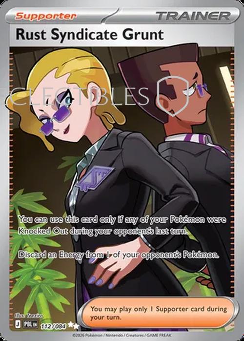 Pokemon pitch black 112/84 Rust Syndicate Grunt