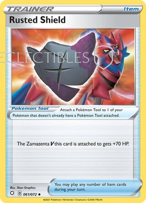 Pokemon Shining Fates 061/072 Rusted Shield  Reverse Holo